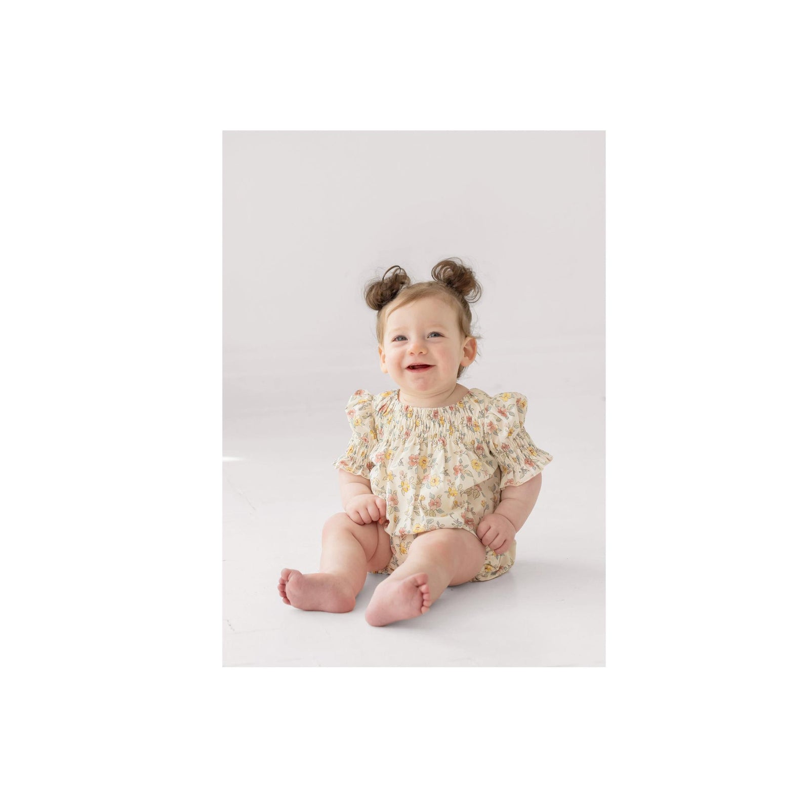 Ivory Floral Baby Girl Romper