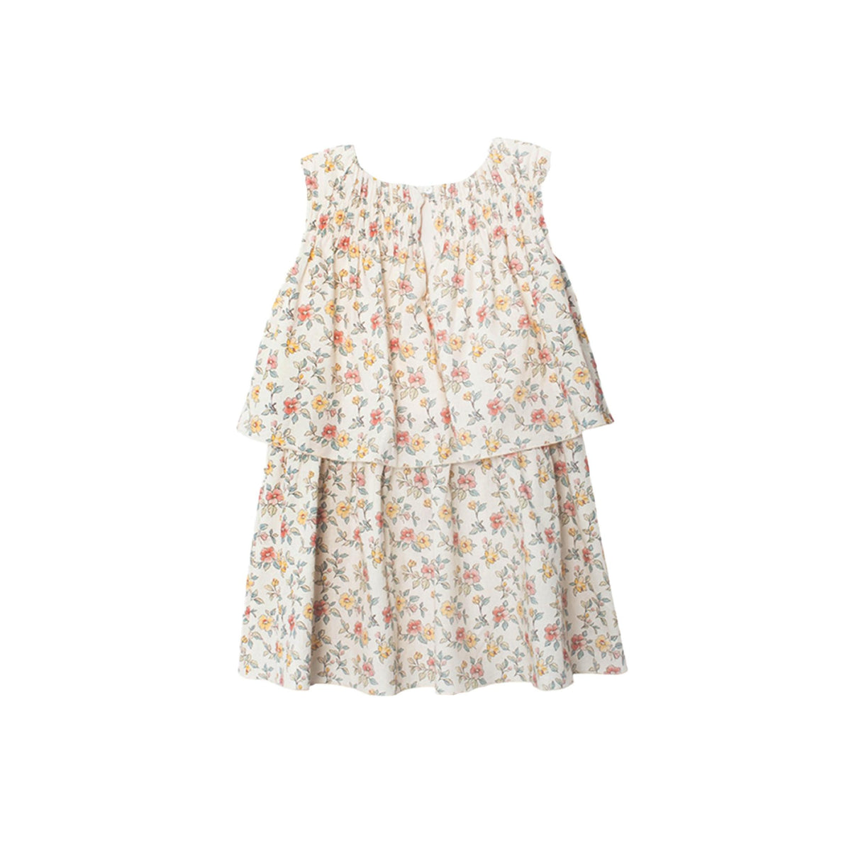Ivory Floral Print Girls’ Dress