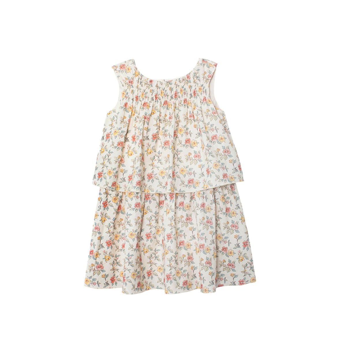 Ivory Floral Print Girls’ Dress