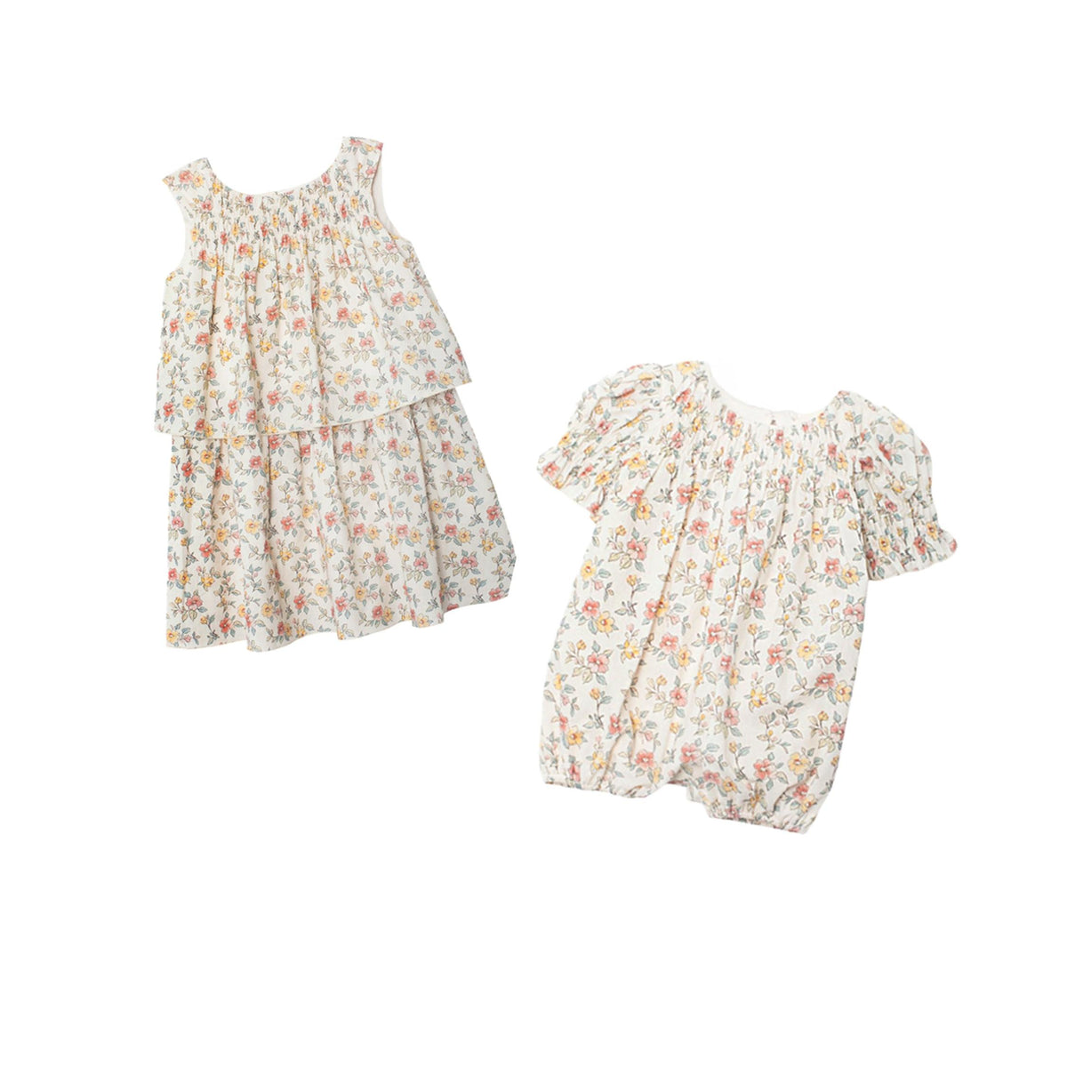 Ivory Floral Baby Girl Romper