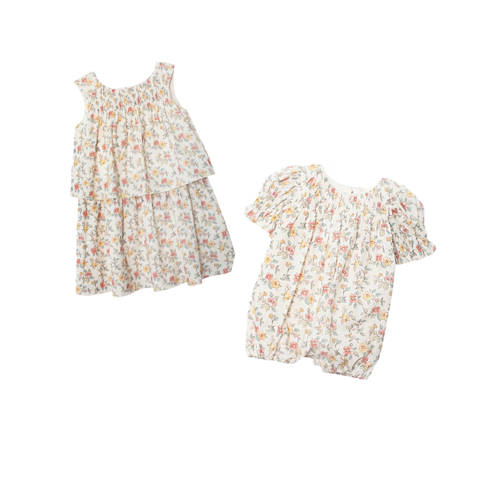 Ivory Floral Baby Girl Romper