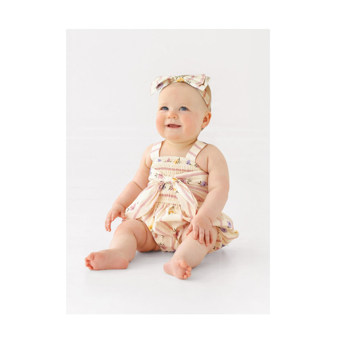Lavender Bouquet Baby Girl Romper