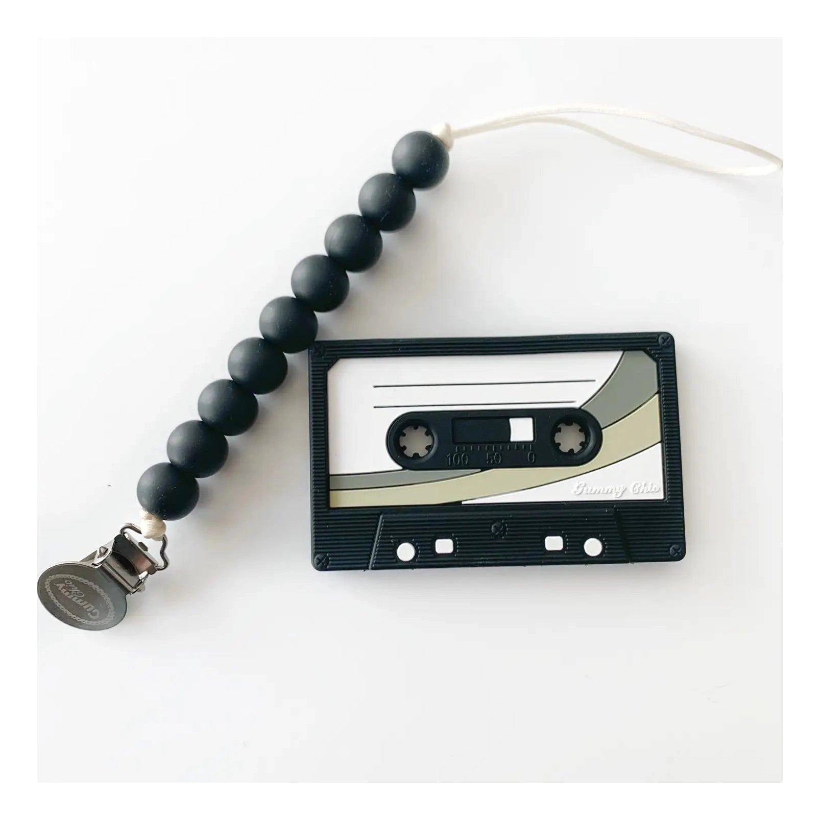 Cassette Tape Teether with Clip