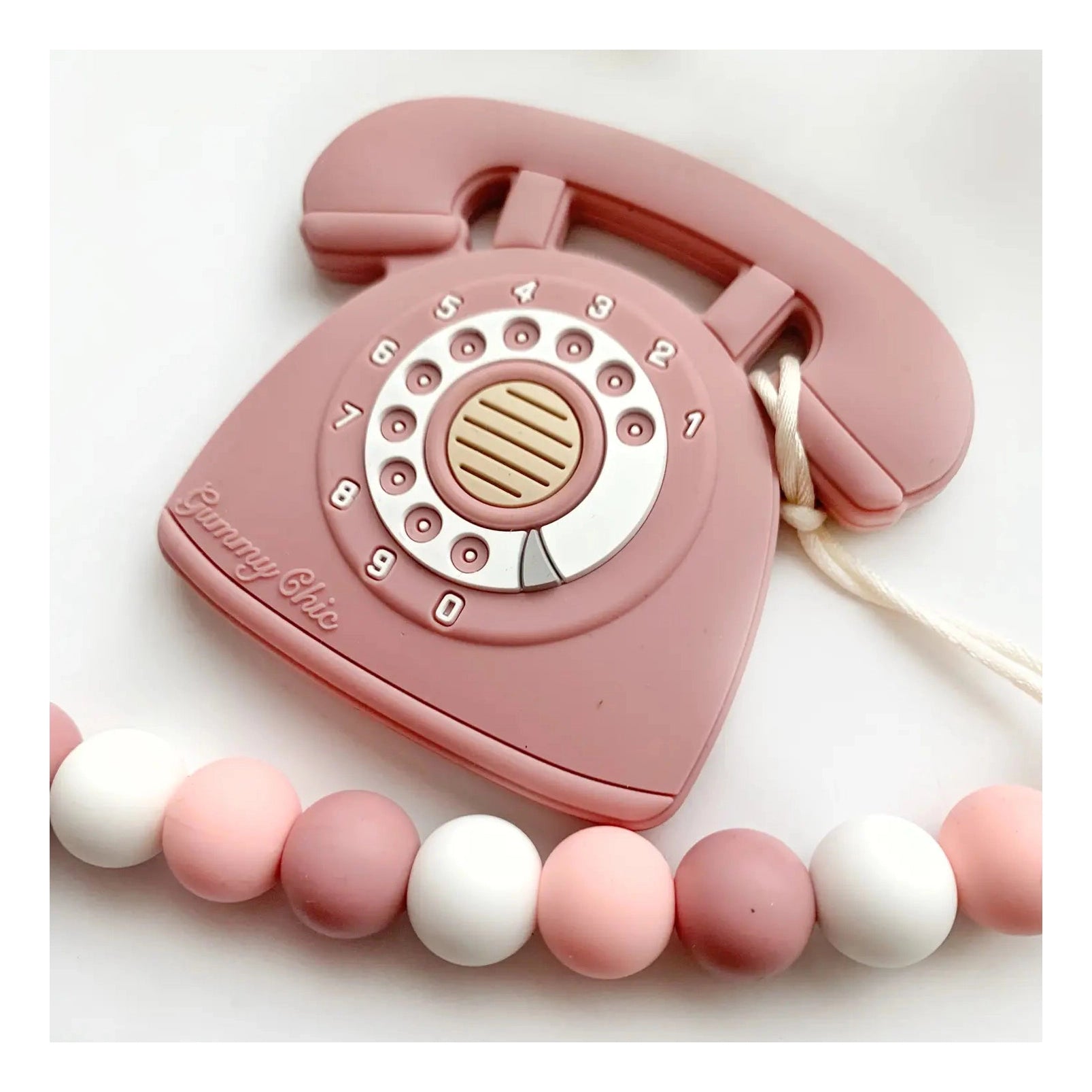 Rotary Dial Phone Teether with Clip