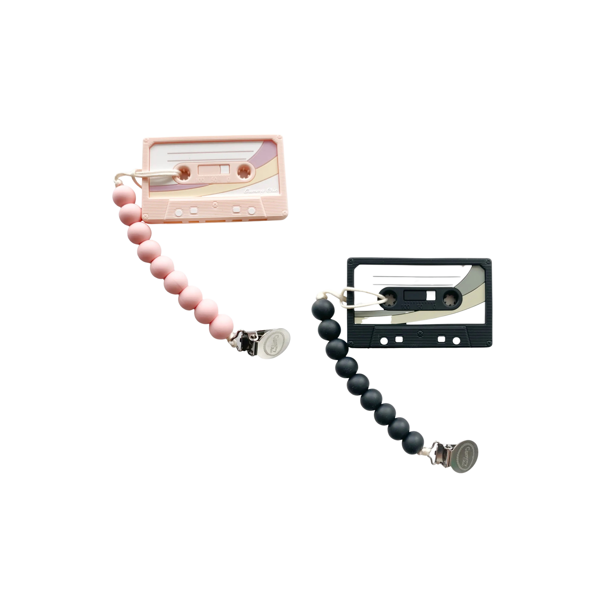 Cassette Tape Teether with Clip