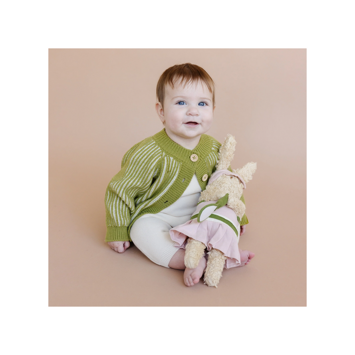 Cotton Brioche Cardigan Green Sweater