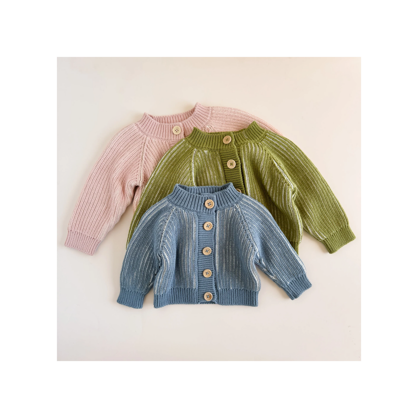 Cotton Brioche Cardigan Green Sweater
