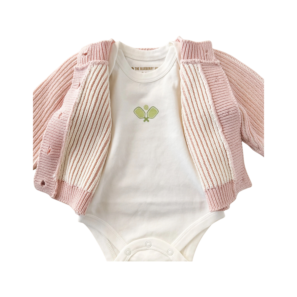Cotton Brioche Cardigan Pink Sweater