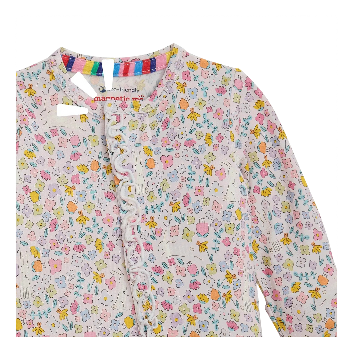 Bunny Blossom Ruffle Convertible Magnetic Closure Romper