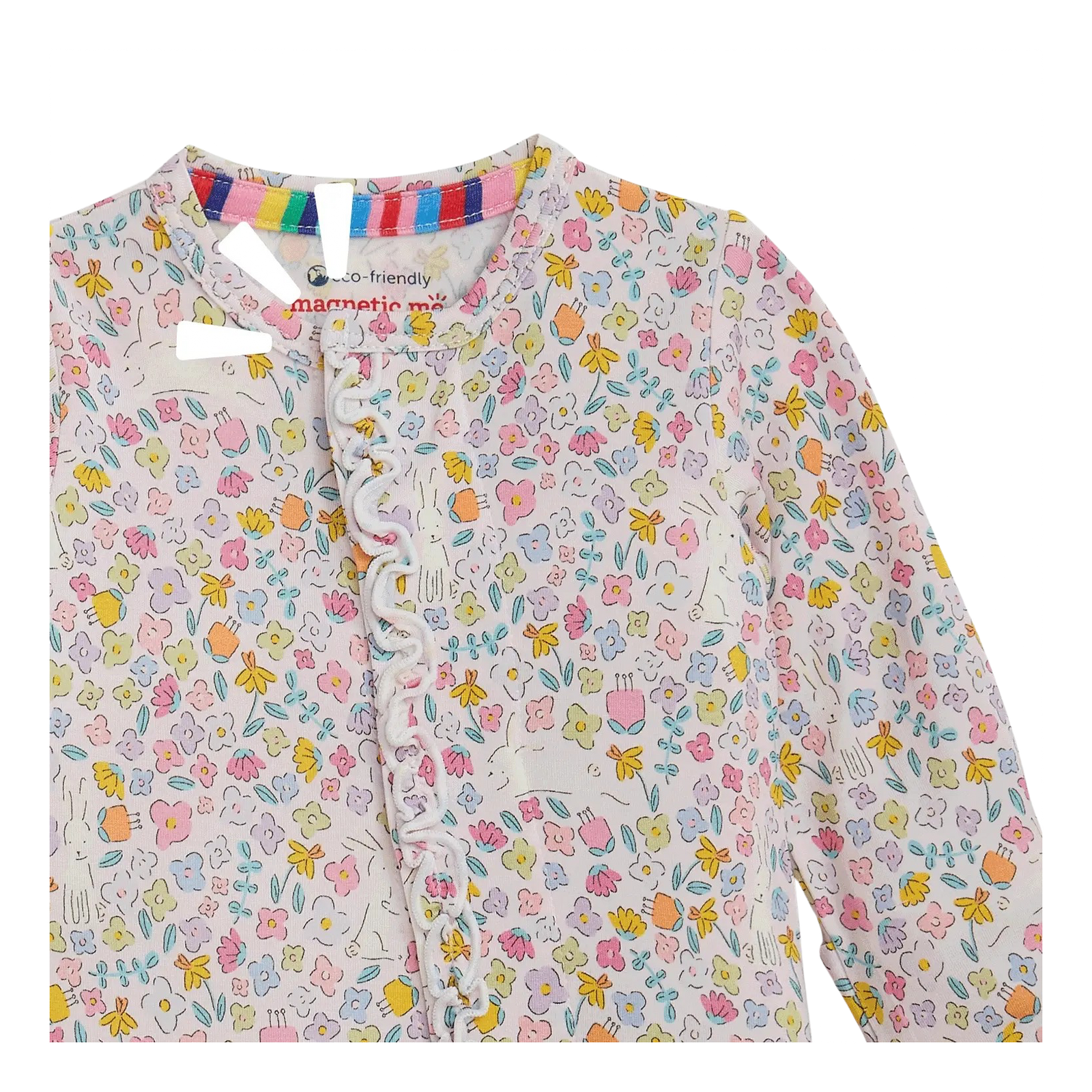 Bunny Blossom Ruffle Convertible Magnetic Closure Romper