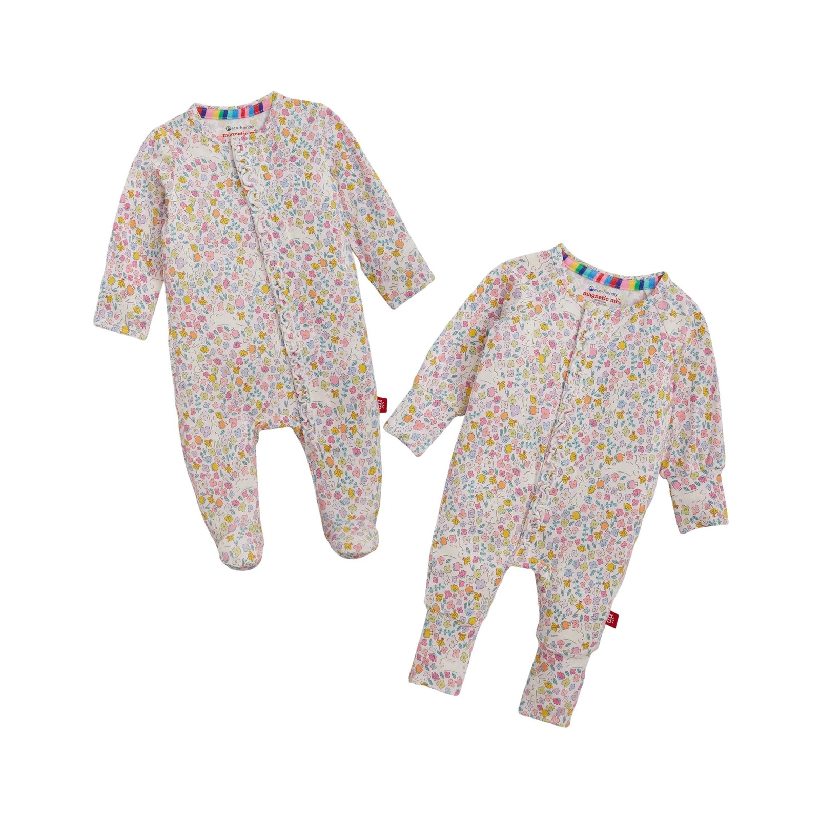 Bunny Blossom Ruffle Convertible Magnetic Closure Romper