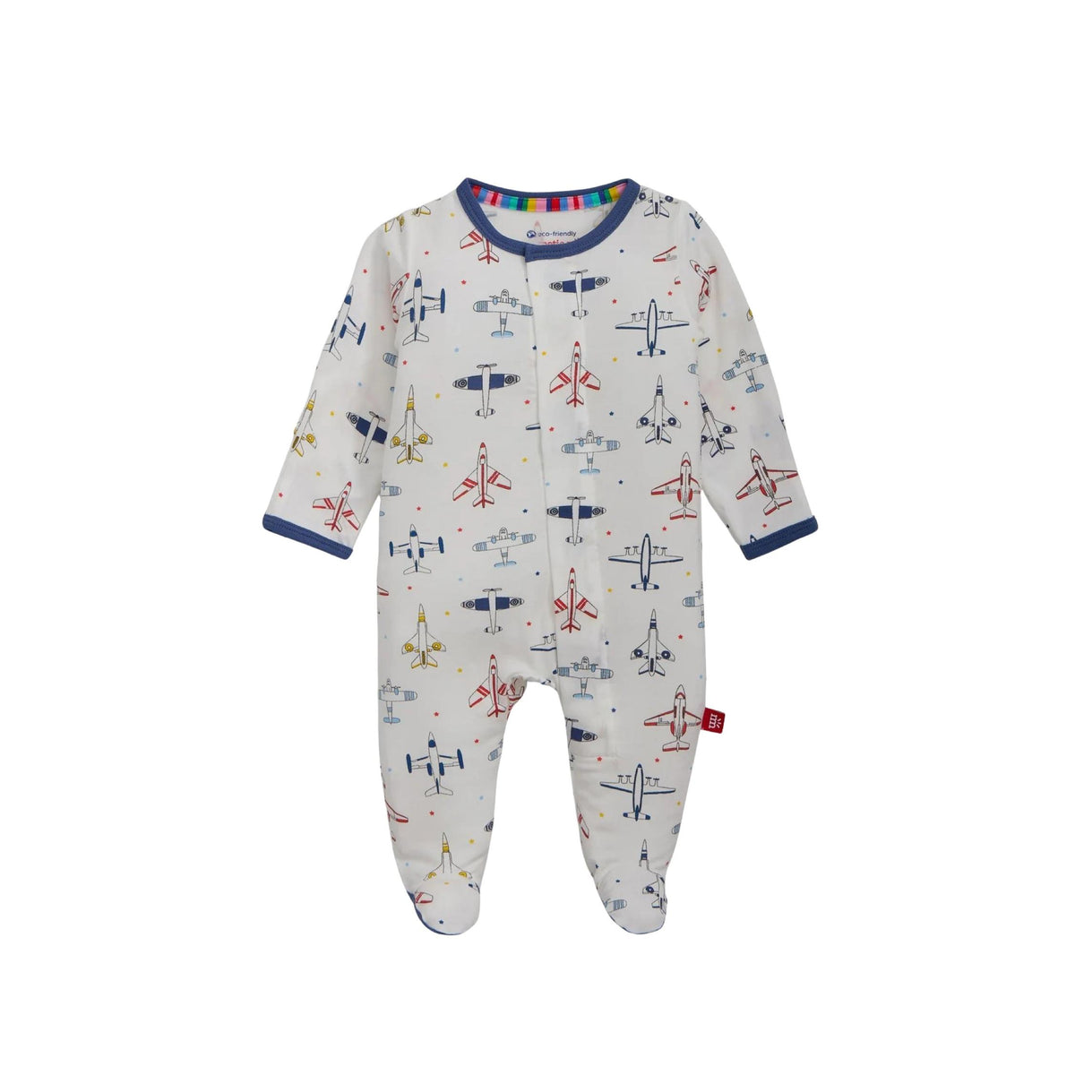 Just Plane Fun Magnetic Closure Footie