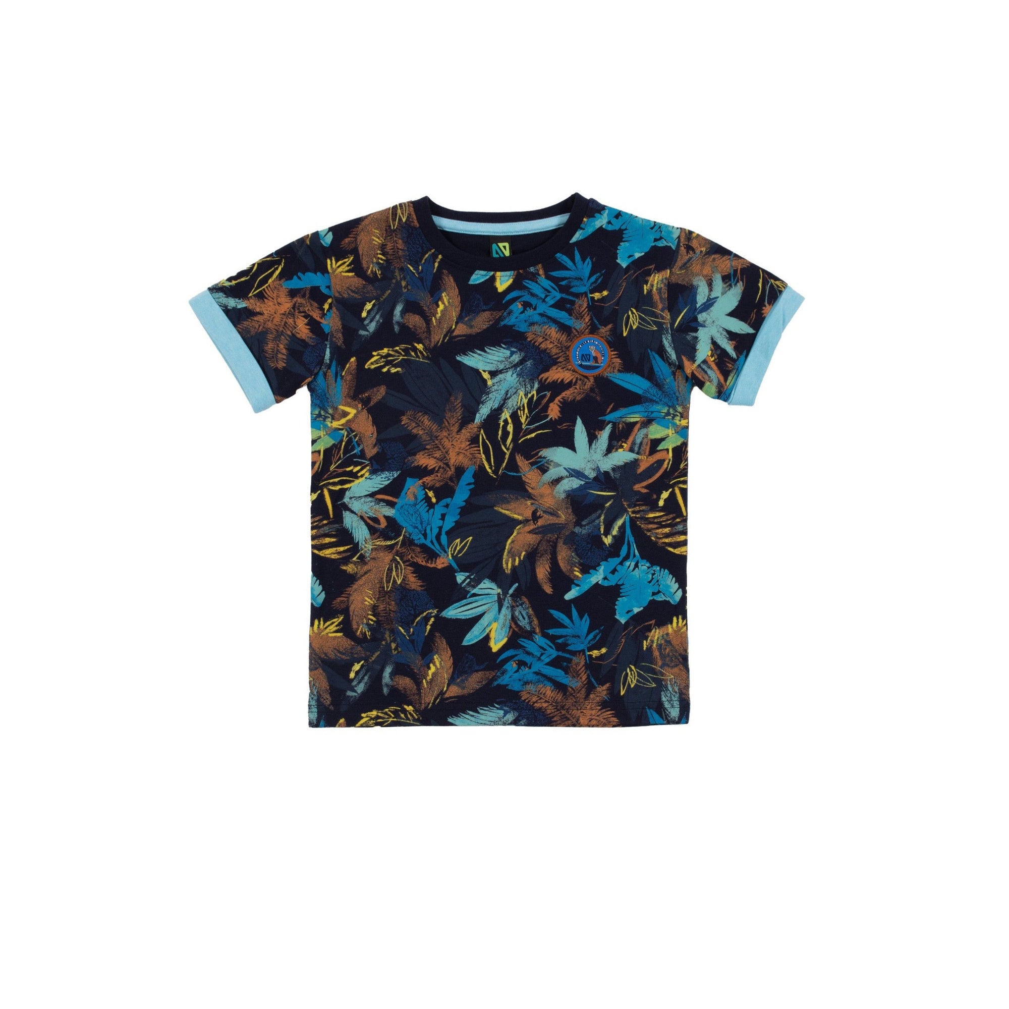 Tropics Print Navy Jersey T-Shirt