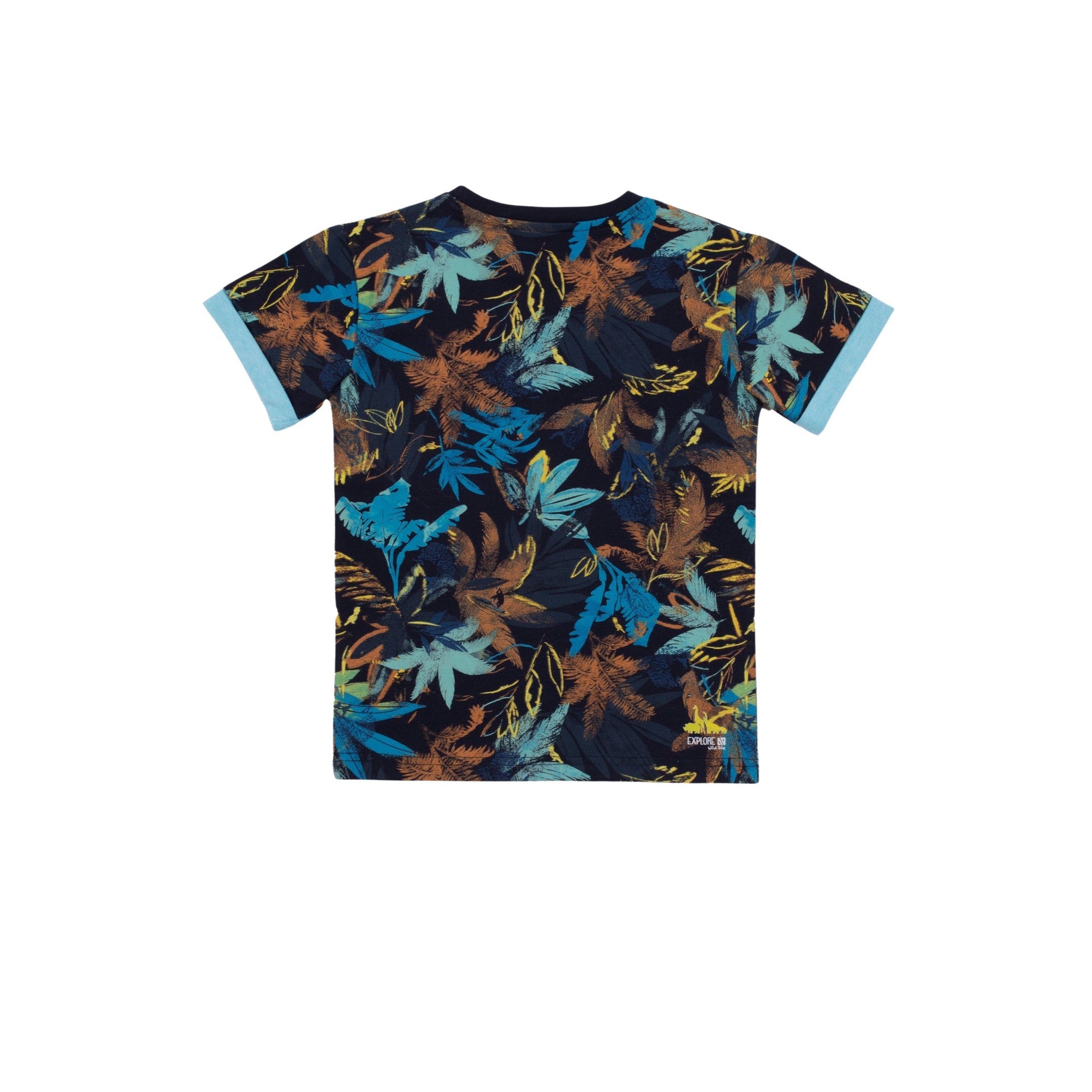 Tropics Print Navy Jersey T-Shirt