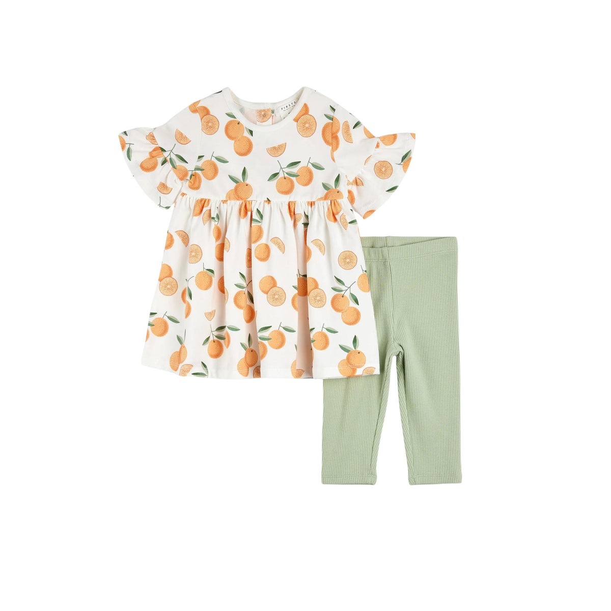 Organic Oranges Baby Girl  Dress &amp; Ribbed Legging Set