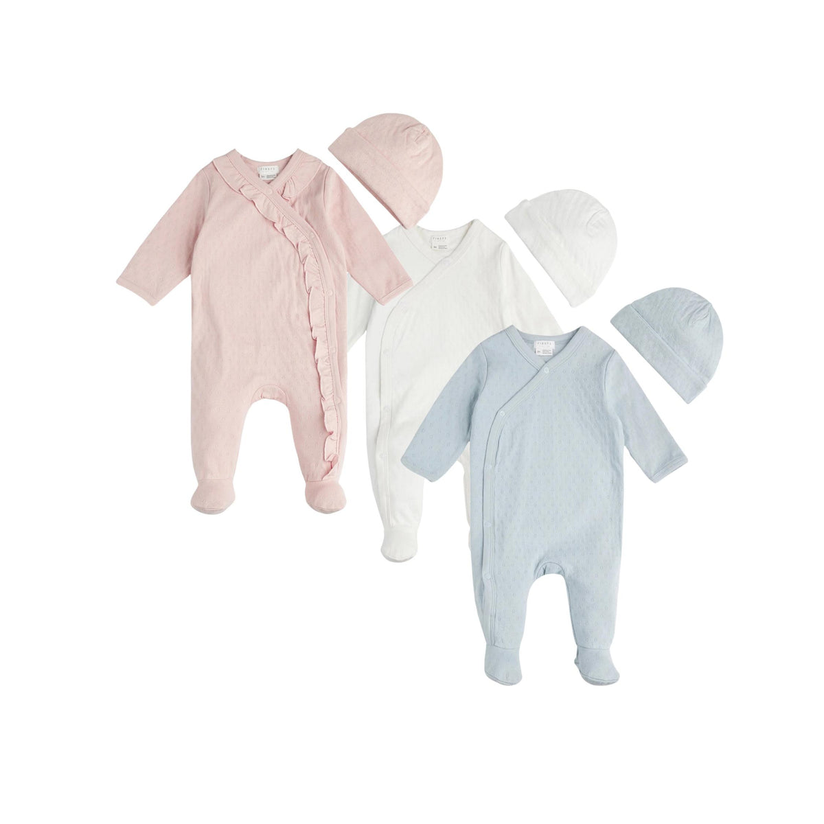 Pointelle Knit Cross Body Newborn Footies