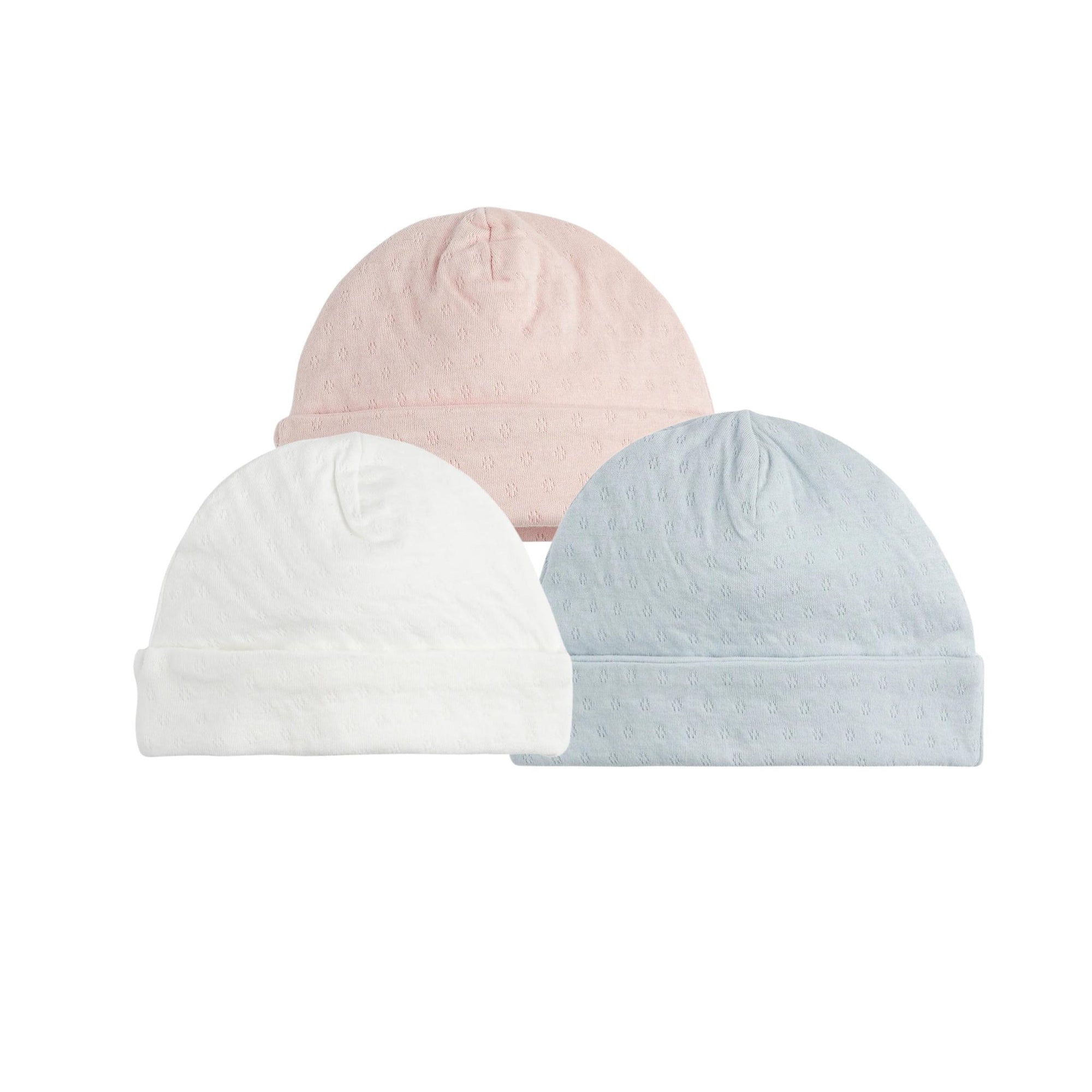 Pointelle Knit Newborn Hats