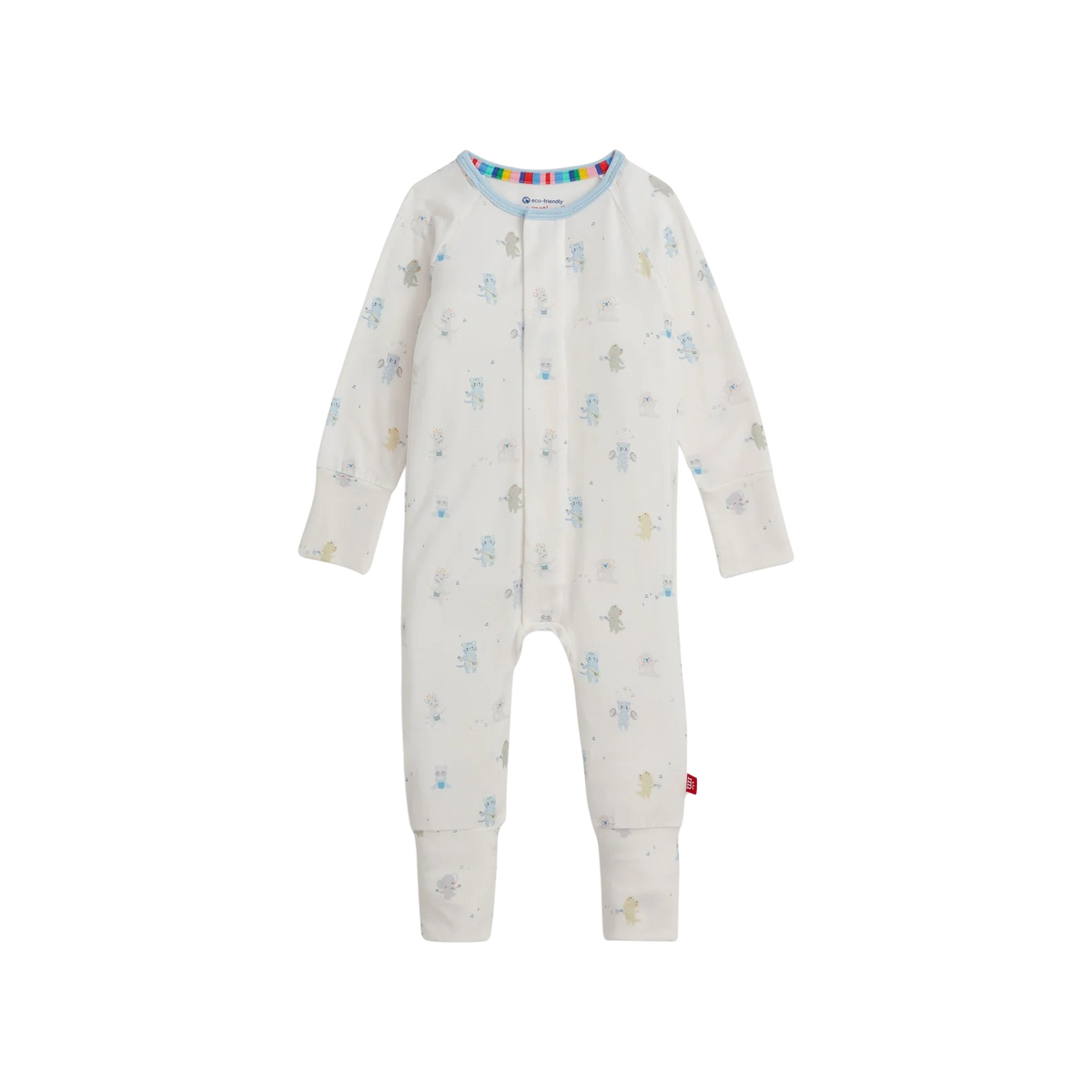 Baby Beats Blue Convertible Magnetic Closure Romper
