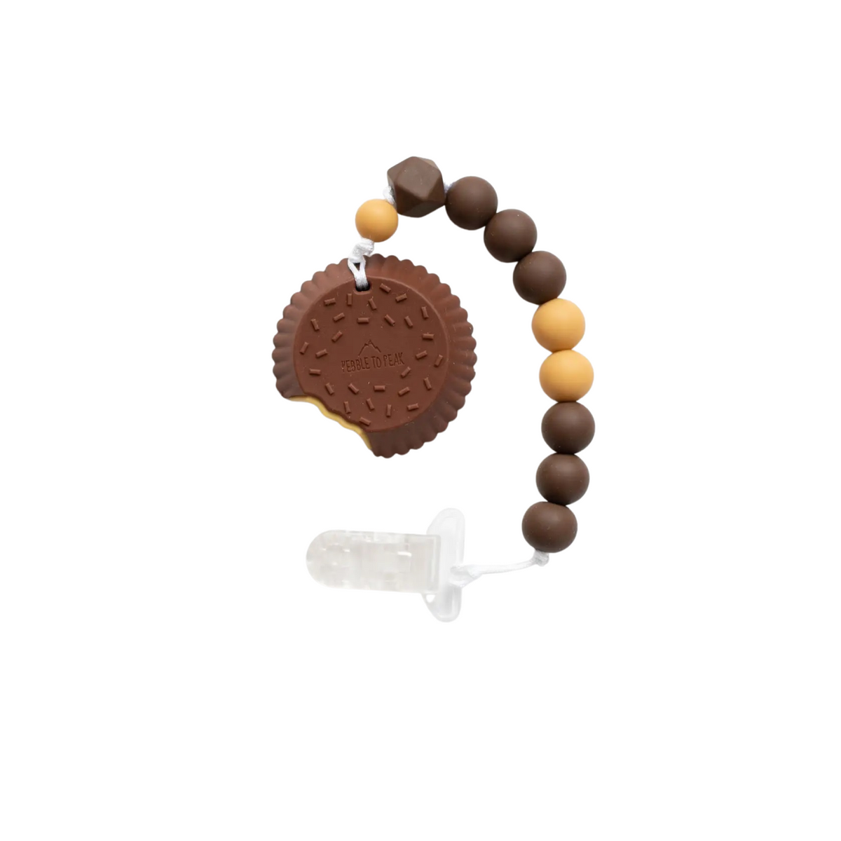 Peanut Butter Cup Silicone Teether &amp; Clip