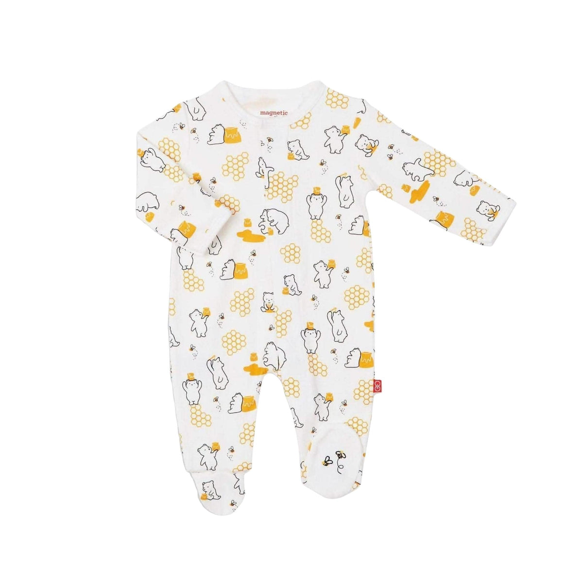 Honey Bee Mine Magnetic Closure Footie