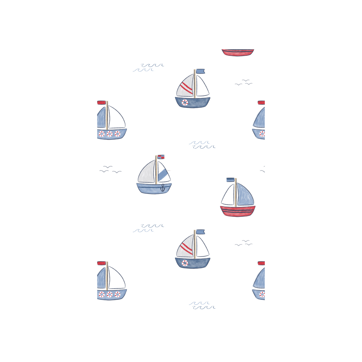 Bubbly Sailboats Blue Bandana Bib
