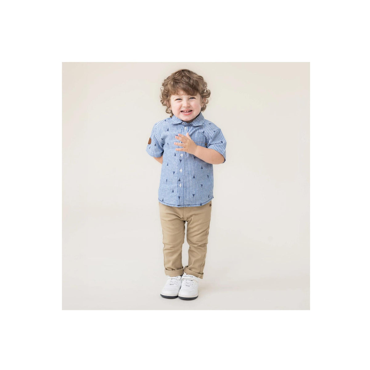 Beige Baby Boy Twill Trousers