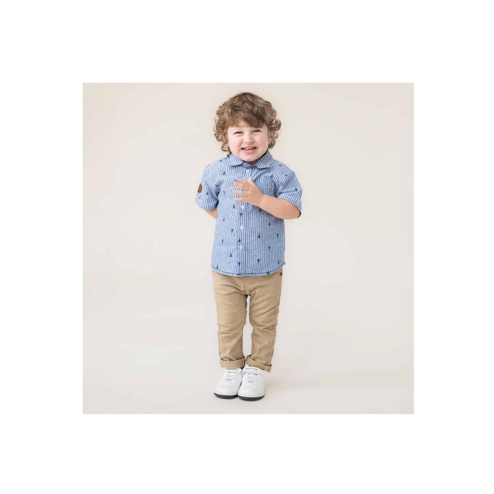 Beige Baby Boy Twill Trousers