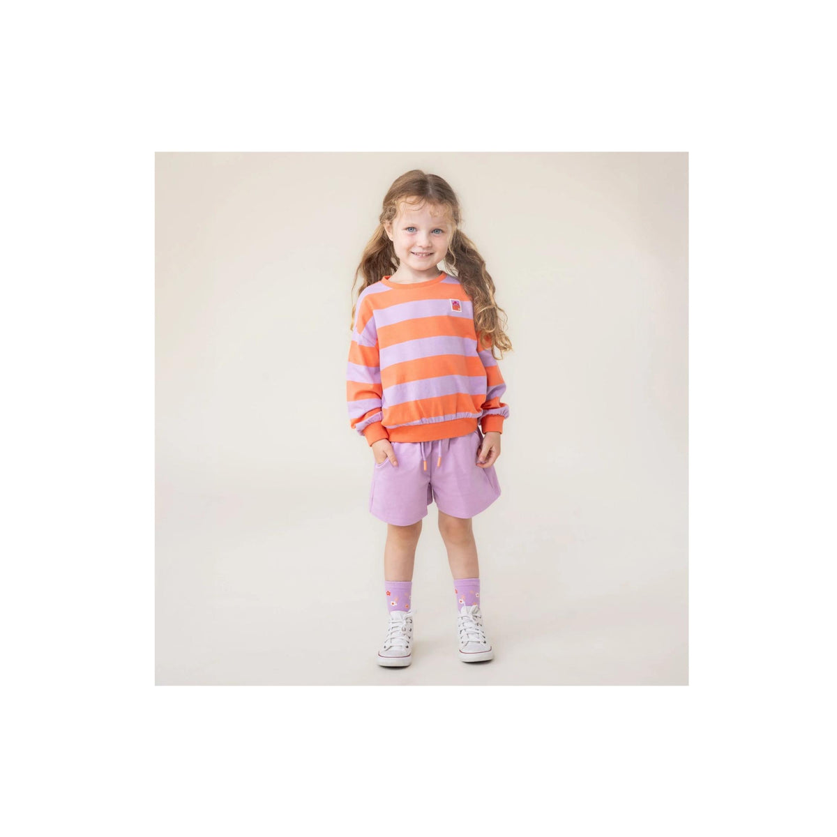 Orange and Lilac Stripe Sweatshirt