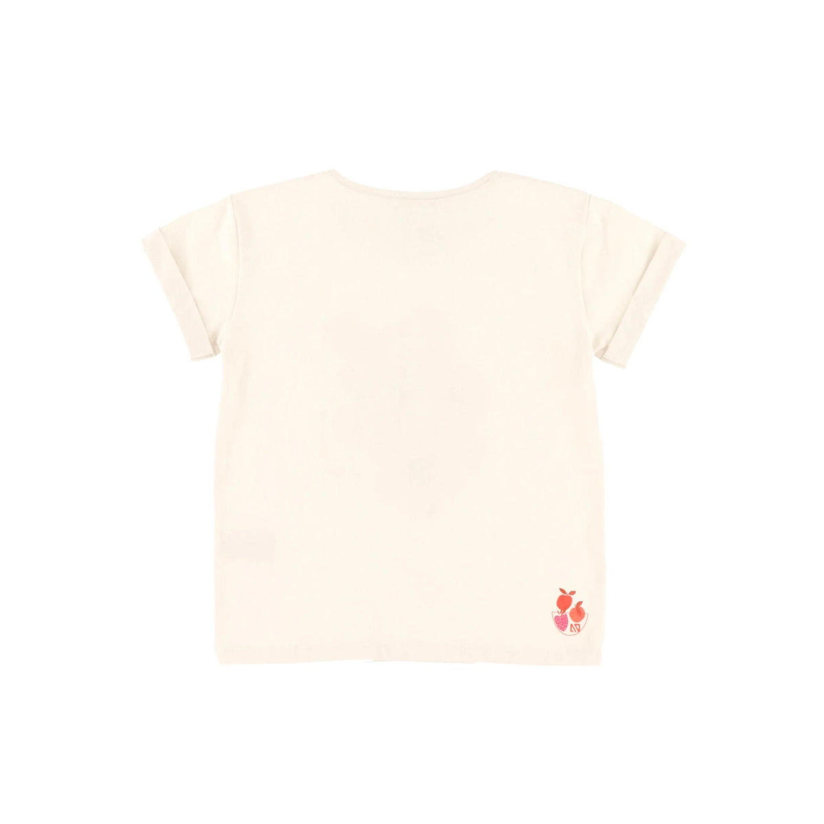 Girls’ Flower Motif Ivory T-Shirt
