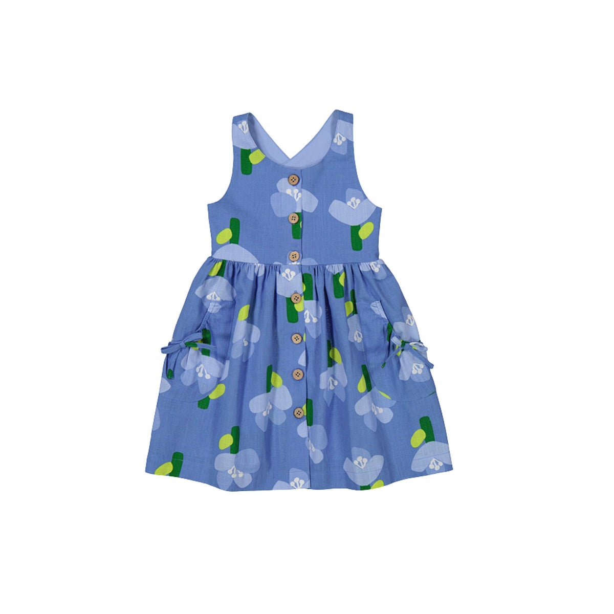 Indigo Blue Summer Floral Dress