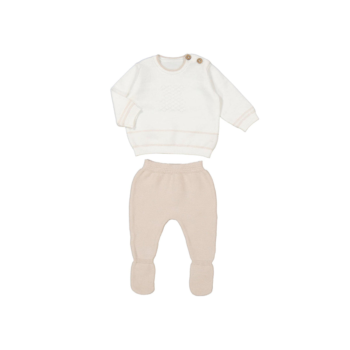 Cream Knit Sweater &amp; Footie Baby Boy Set