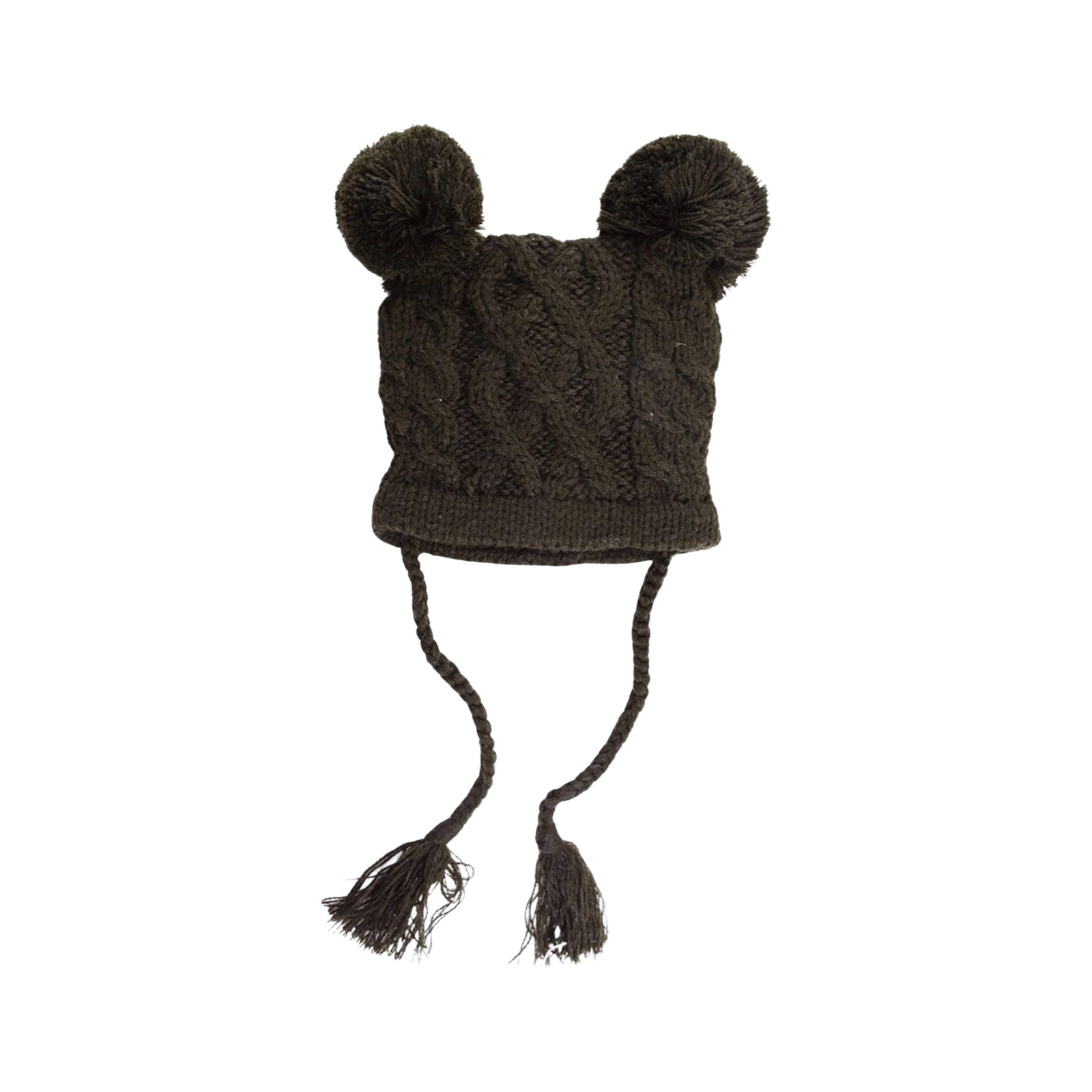 Quinn Cable Pom Hat Brown