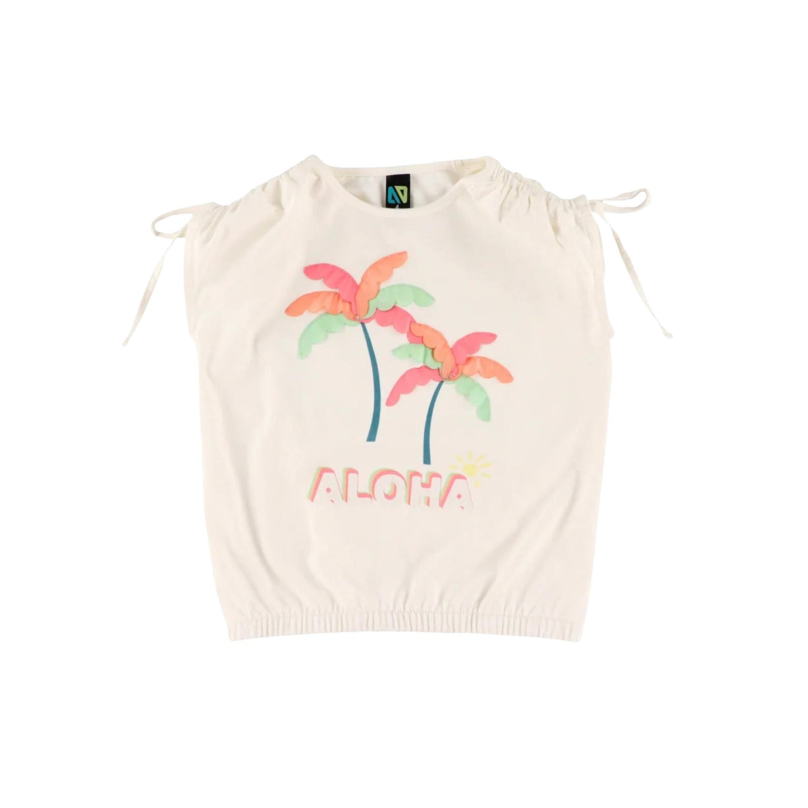 Girls’ Ivory Aloha Palm Tree Graphic Shirt