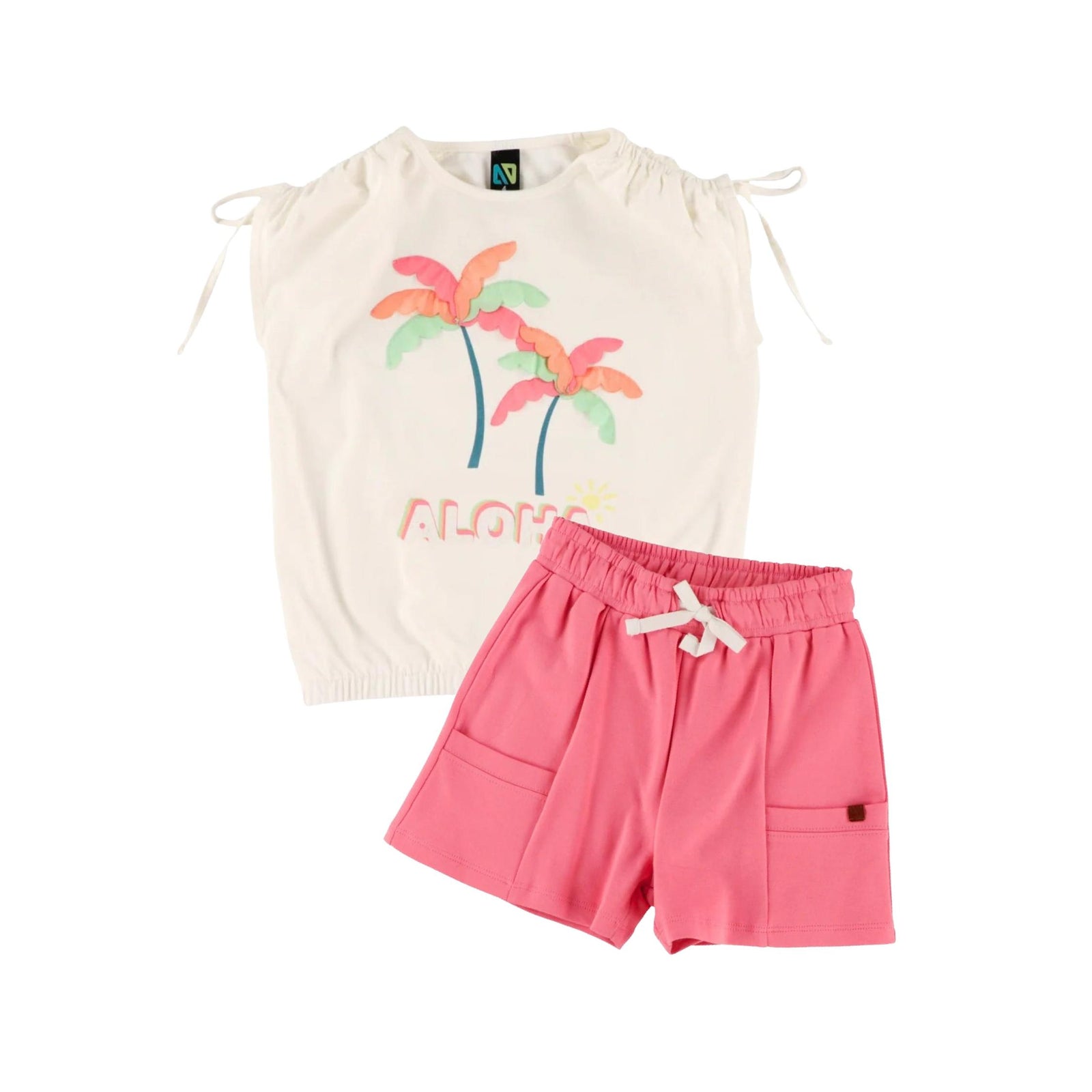 Girls’ Ivory Aloha Palm Tree Graphic Shirt