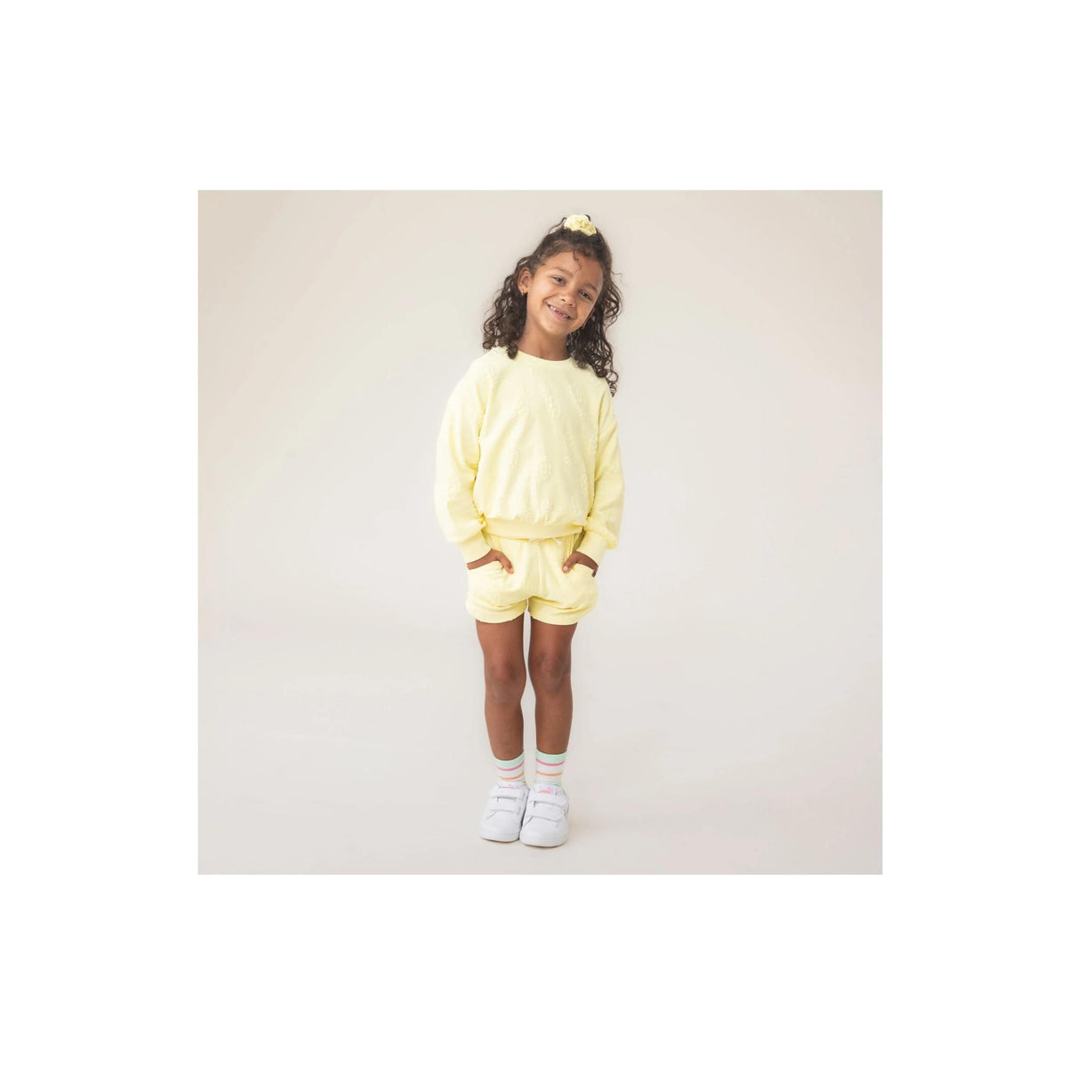 Girls’  Lemon Yellow Jacquard Shorts