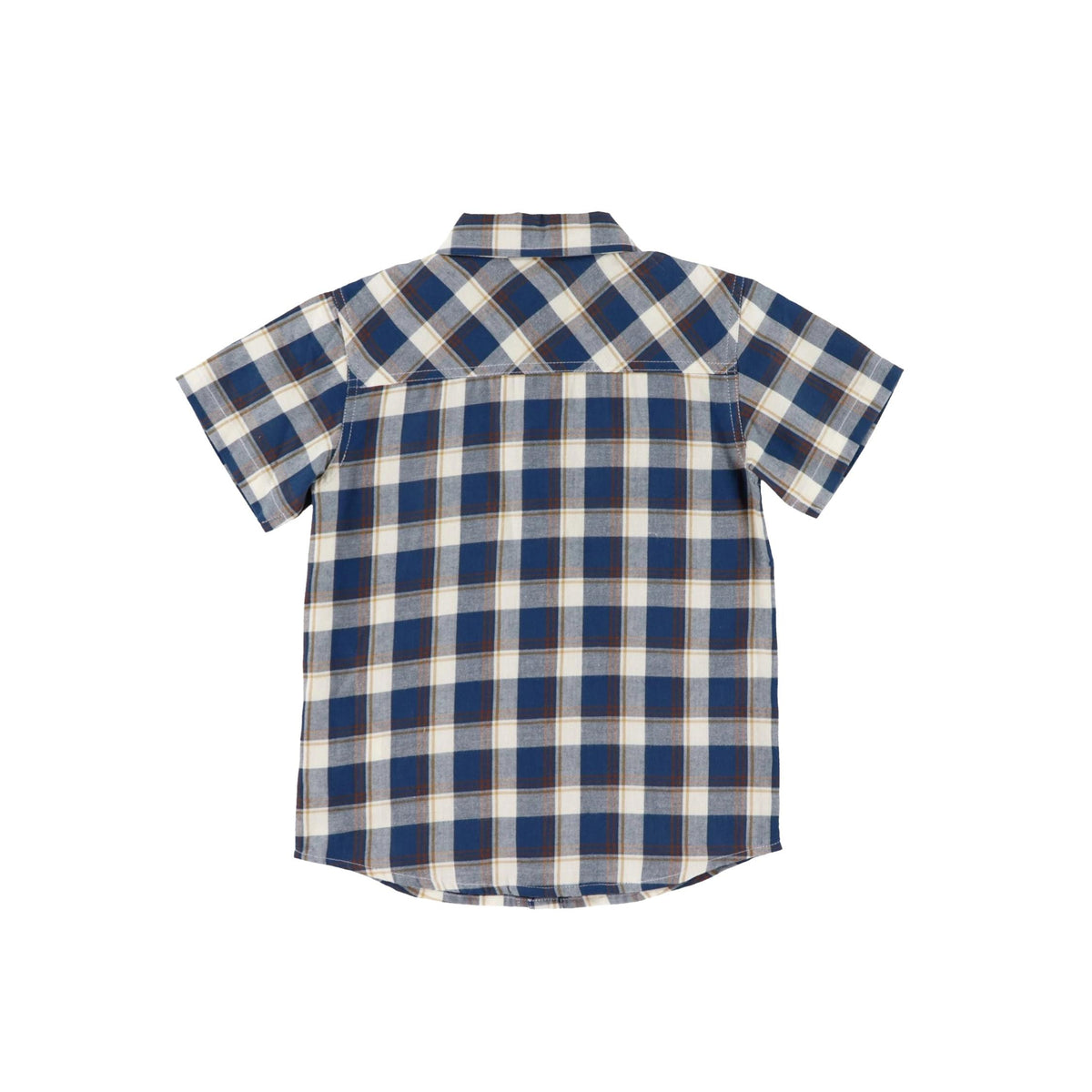 Boys’ Blue Check Poplin Button Down Shirt