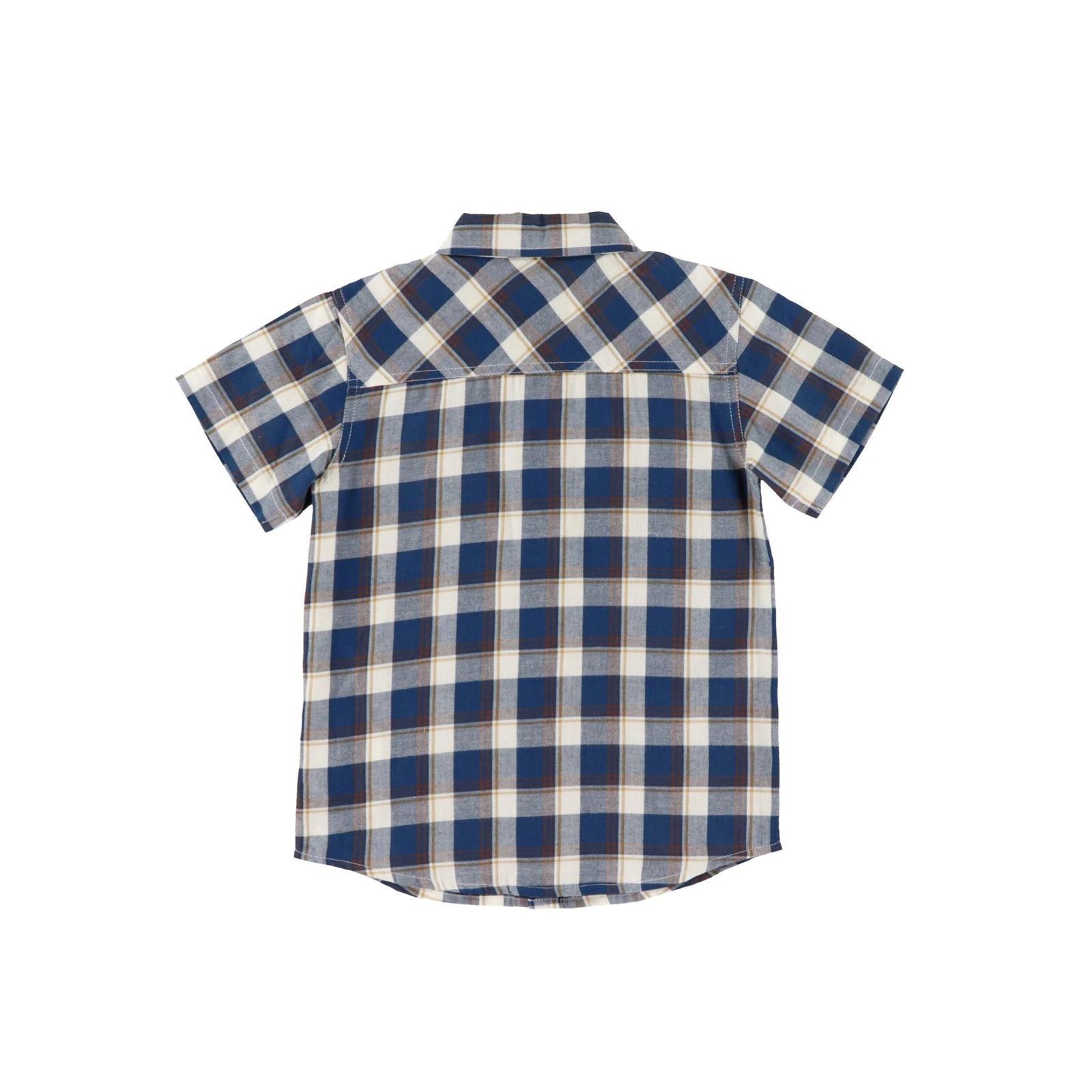 Boys’ Blue Check Poplin Button Down Shirt