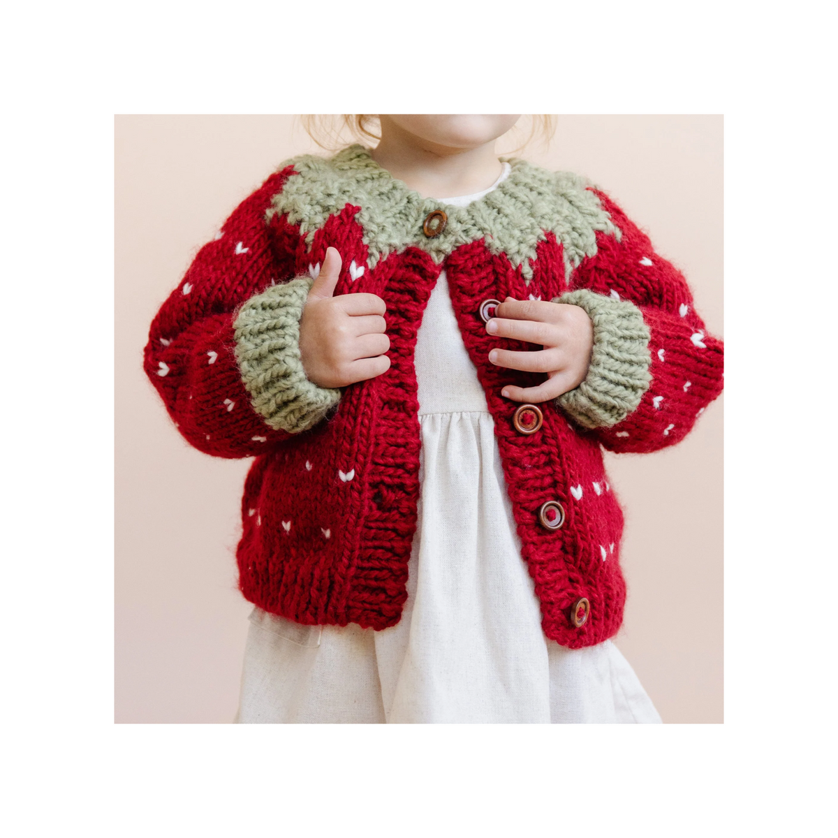 Strawberry Hand Knit Cardigan