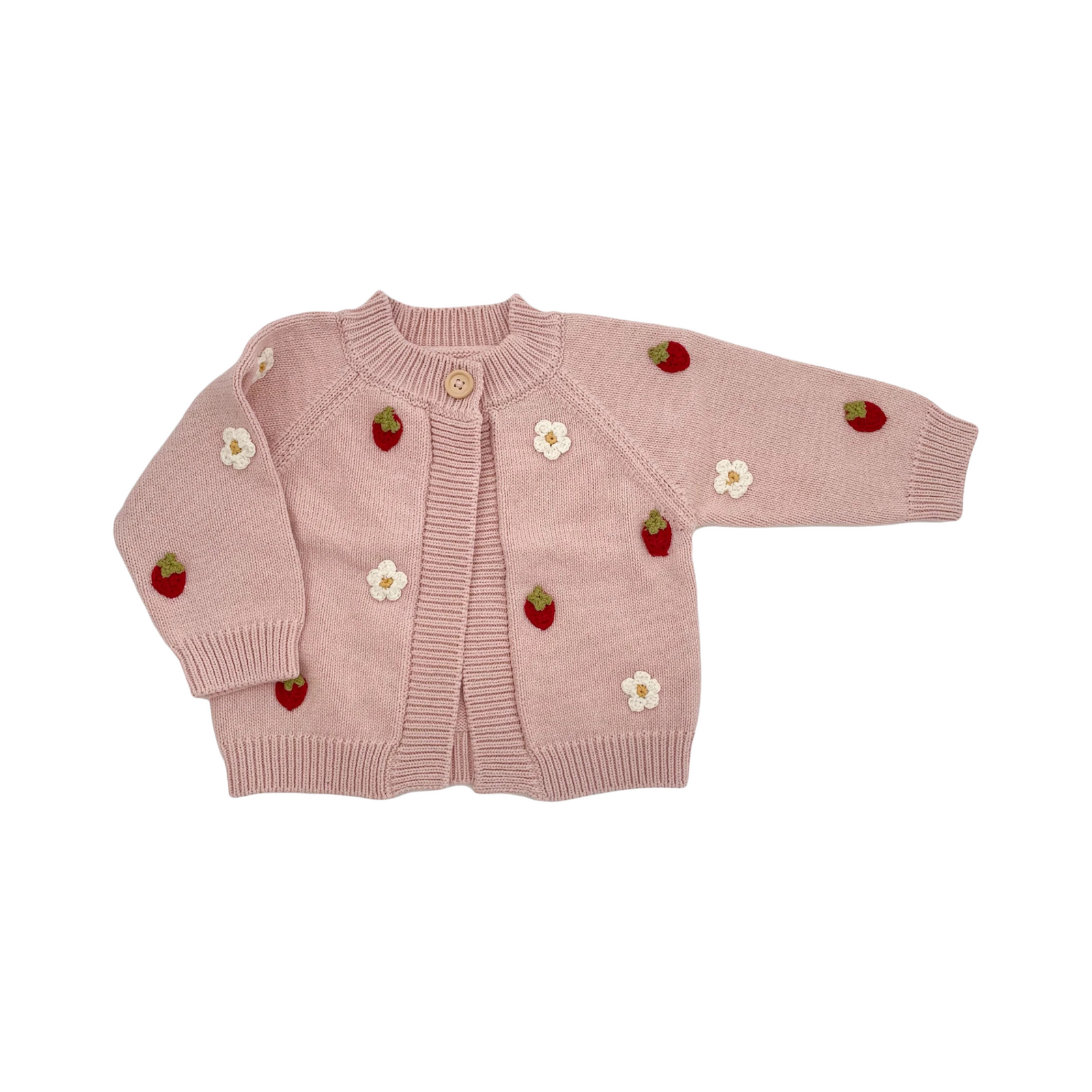 Strawberry Hand Knit Cardigan
