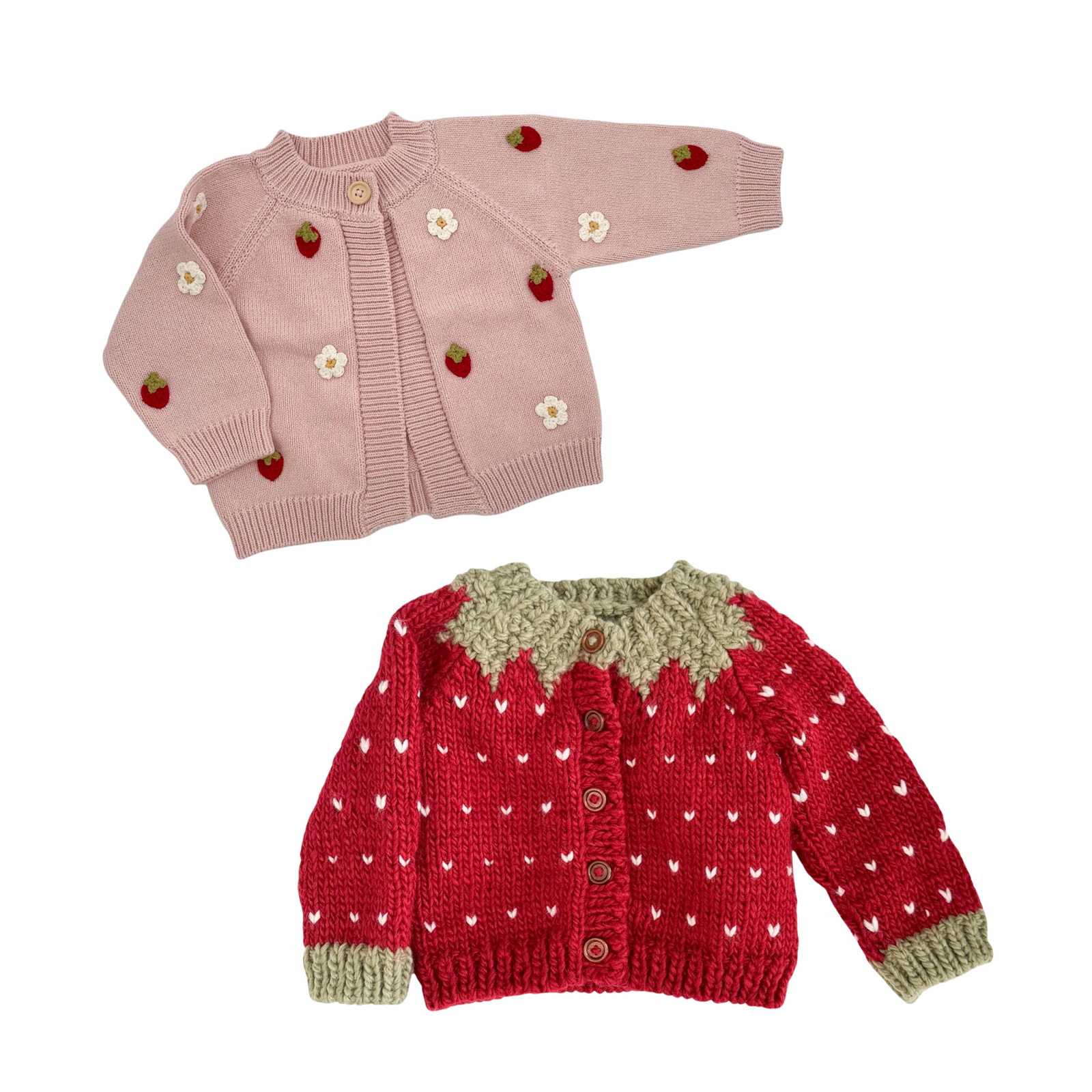 Strawberry Hand Knit Cardigan