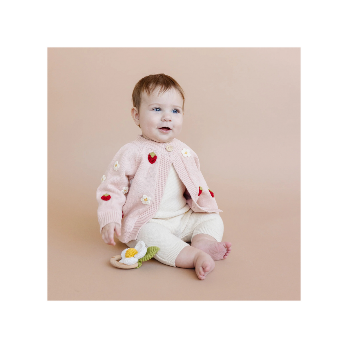 Strawberry Hand Knit Cardigan