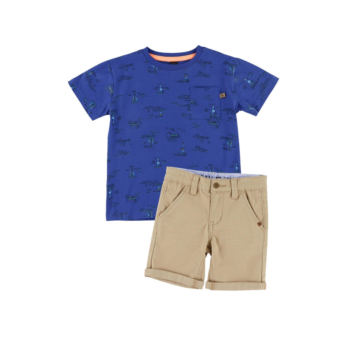 Boys’ Royal Blue Sailboat Print T-Shirt