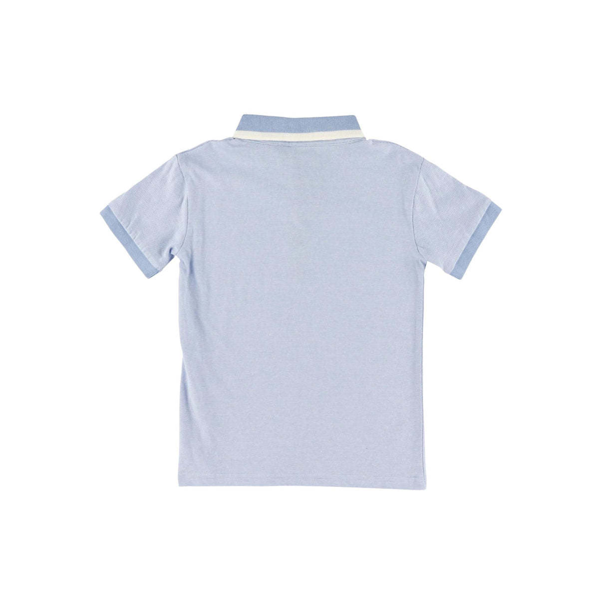Boys’ Chambray Blue and White Pin Stripe Polo