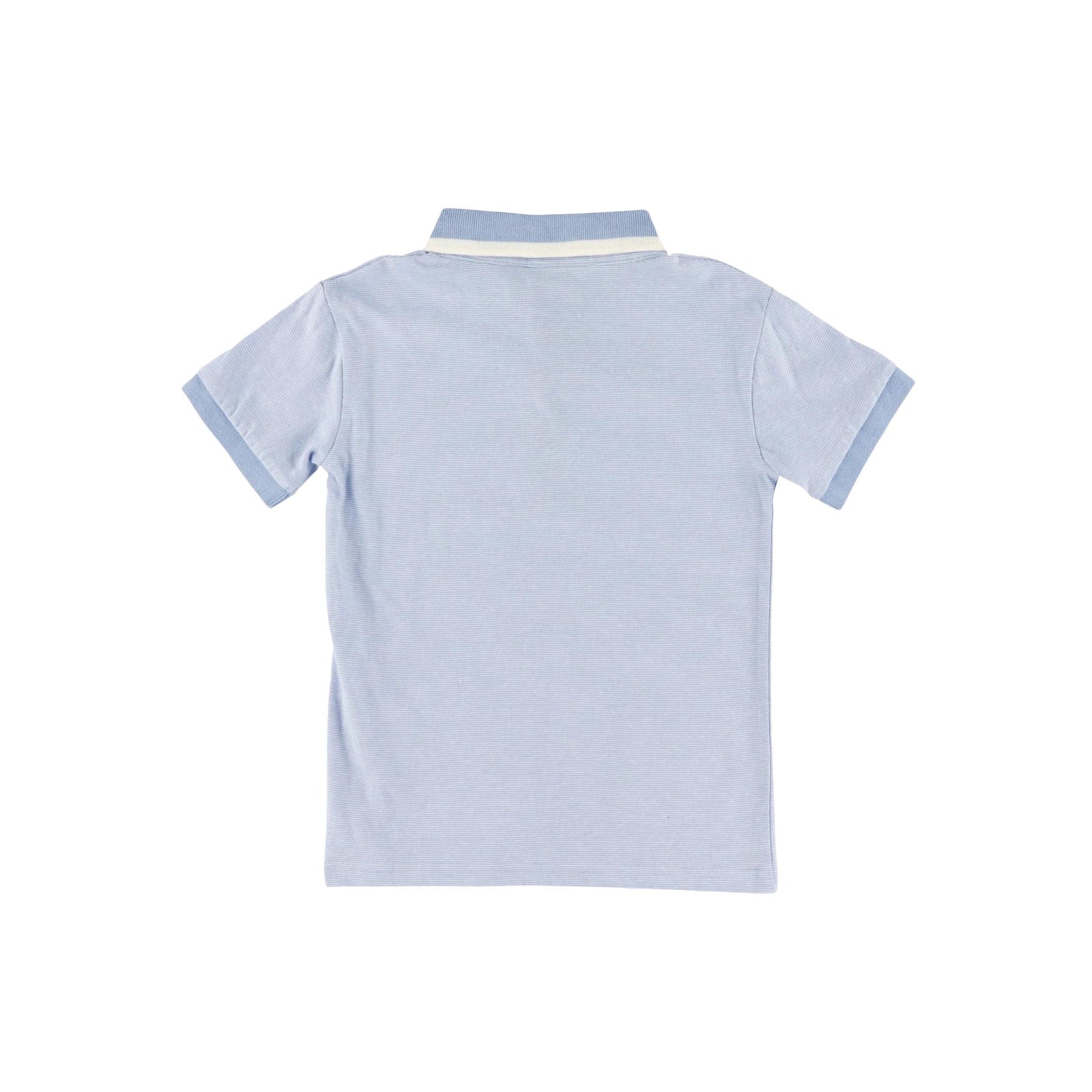 Boys’ Chambray Blue and White Pin Stripe Polo