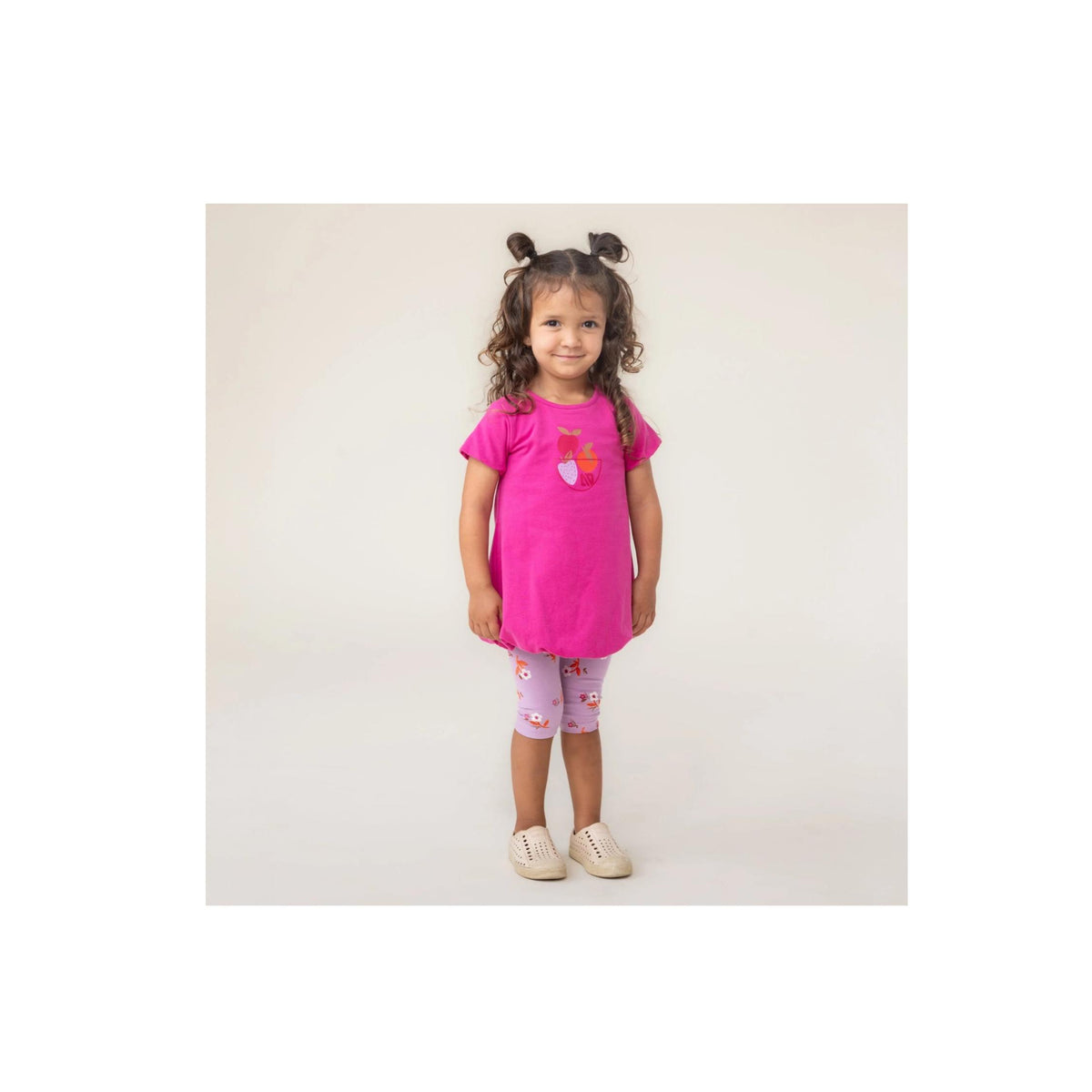 Baby Girl Fuchsia Gentle Bloom Print Tunic Set