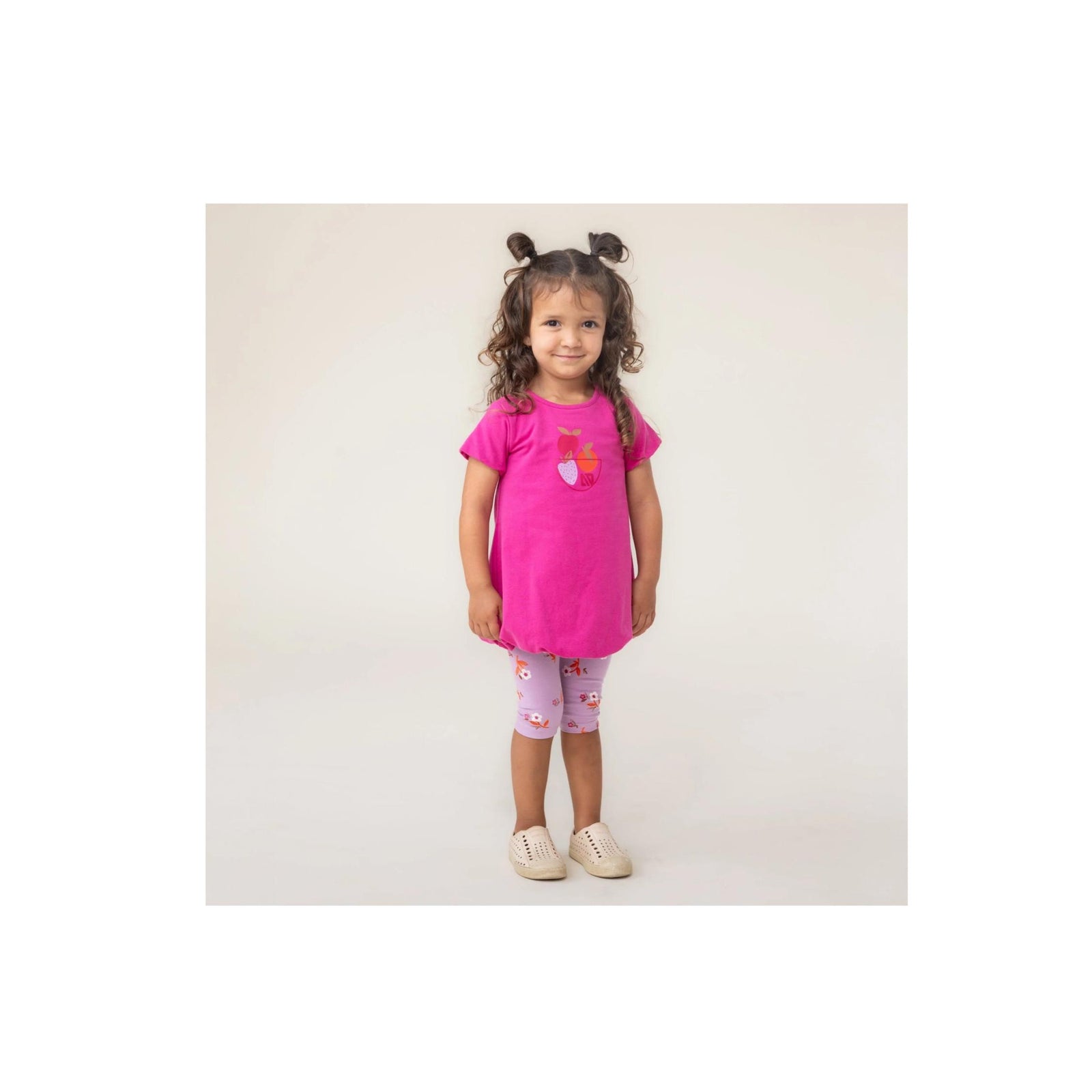 Baby Girl Fuchsia Gentle Bloom Print Tunic Set