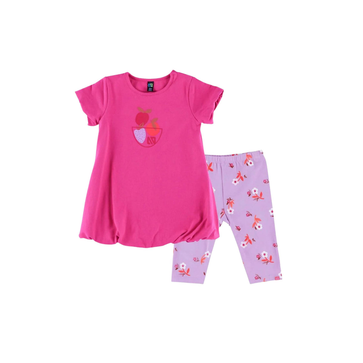 Baby Girl Fuchsia Gentle Bloom Print Tunic Set