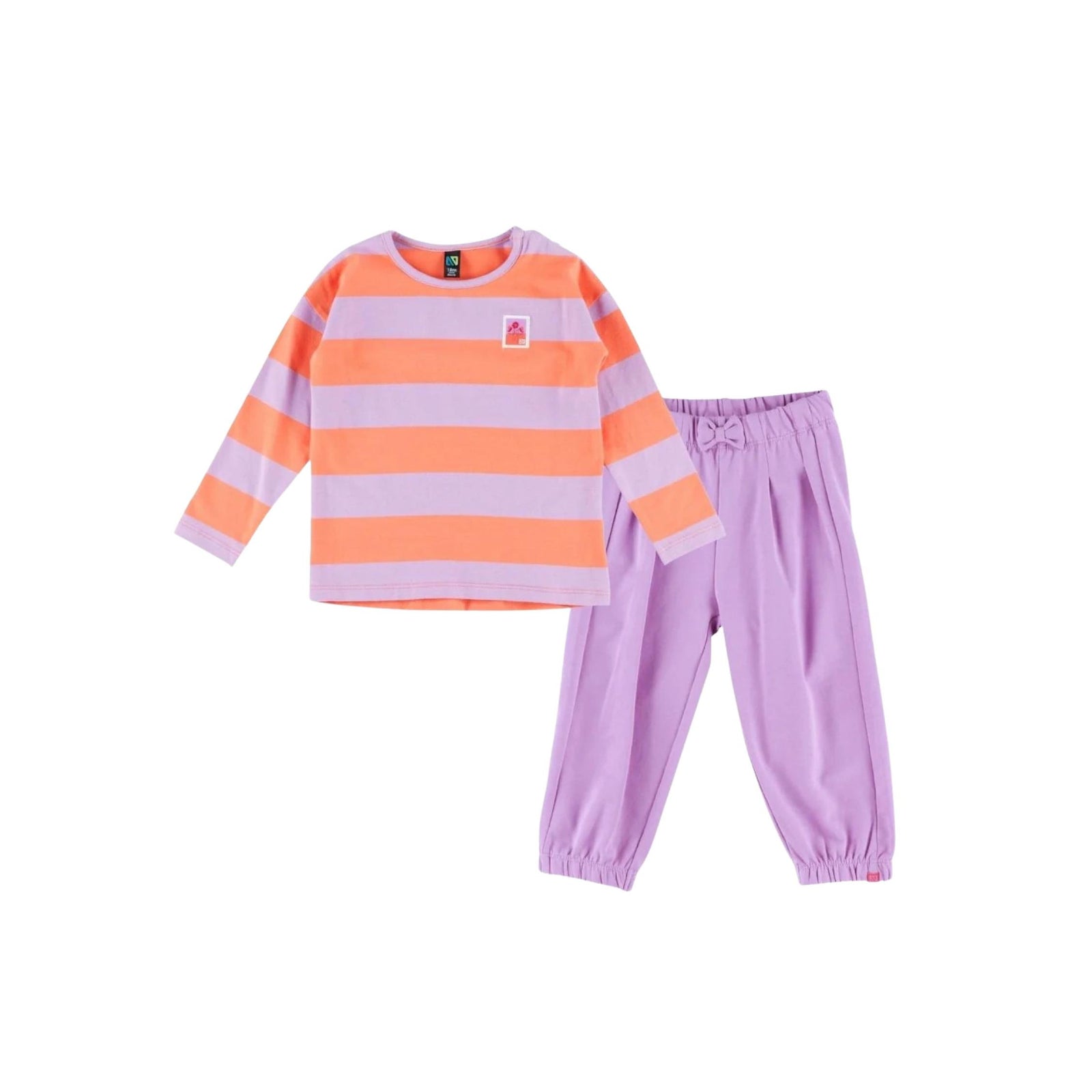 Baby Girl Lilac and Orange T-Shirt and Pant Set