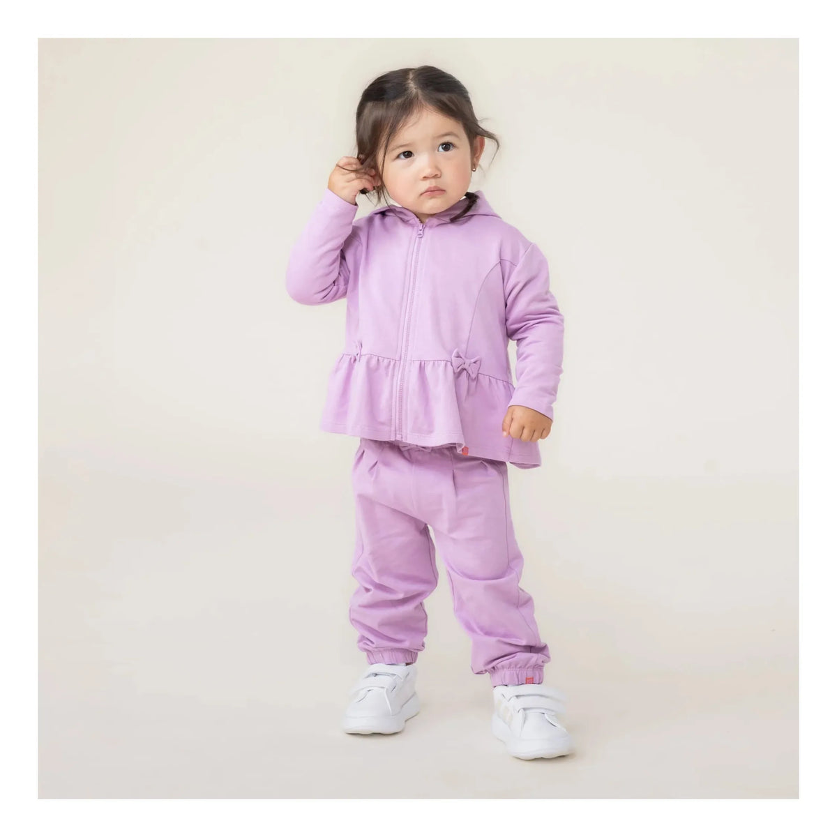 Baby Girl Lilac Zip Ruffle Hoodie