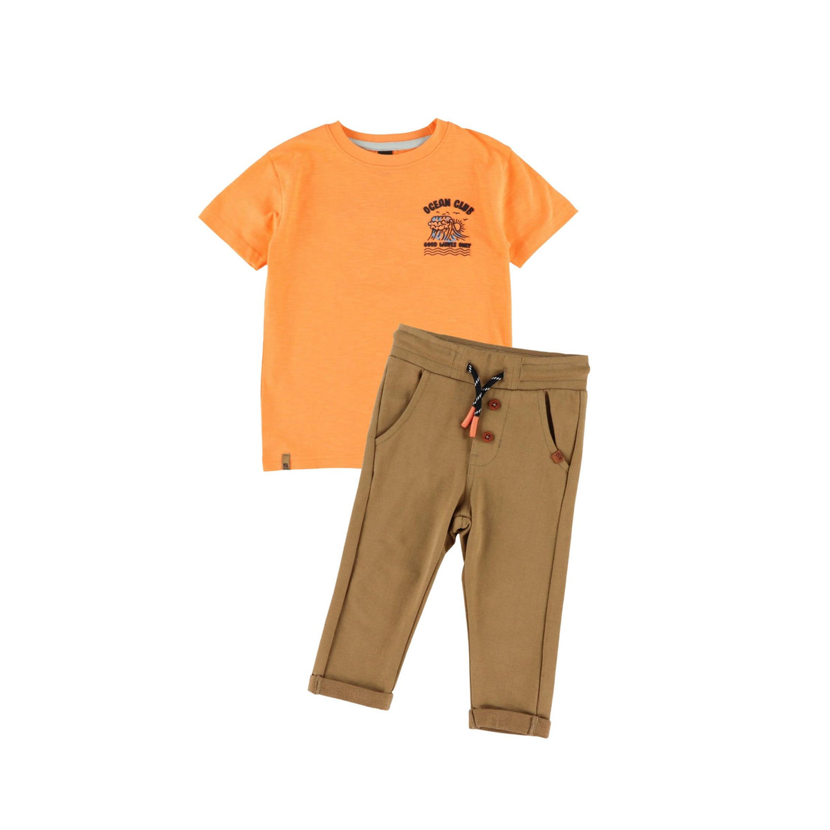 Baby Boy Brown Cuffed Pant